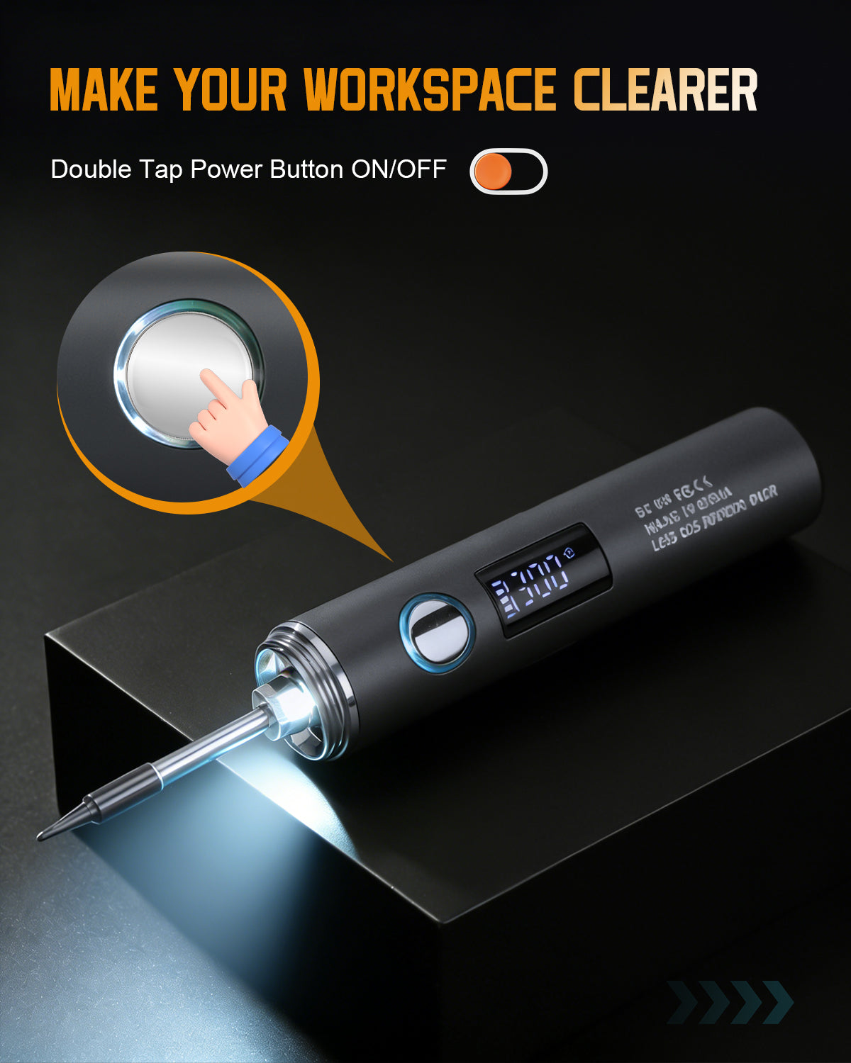 Cordless Soldering Iron Kit, 1400mAh Rechargeable Cordless Soldering Iron, 7 Seconds Fast Heating(500°F-788℉), LED Light and Adjustable Temperature, Soldering Iron for Electric Repairs, DIY